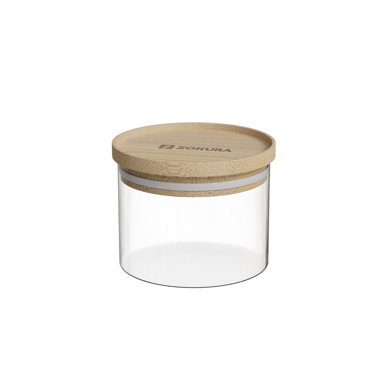 Recipient sticla, Ø9,5cm, 300ml, Cu capac din bambus - Zokura - imagine 6